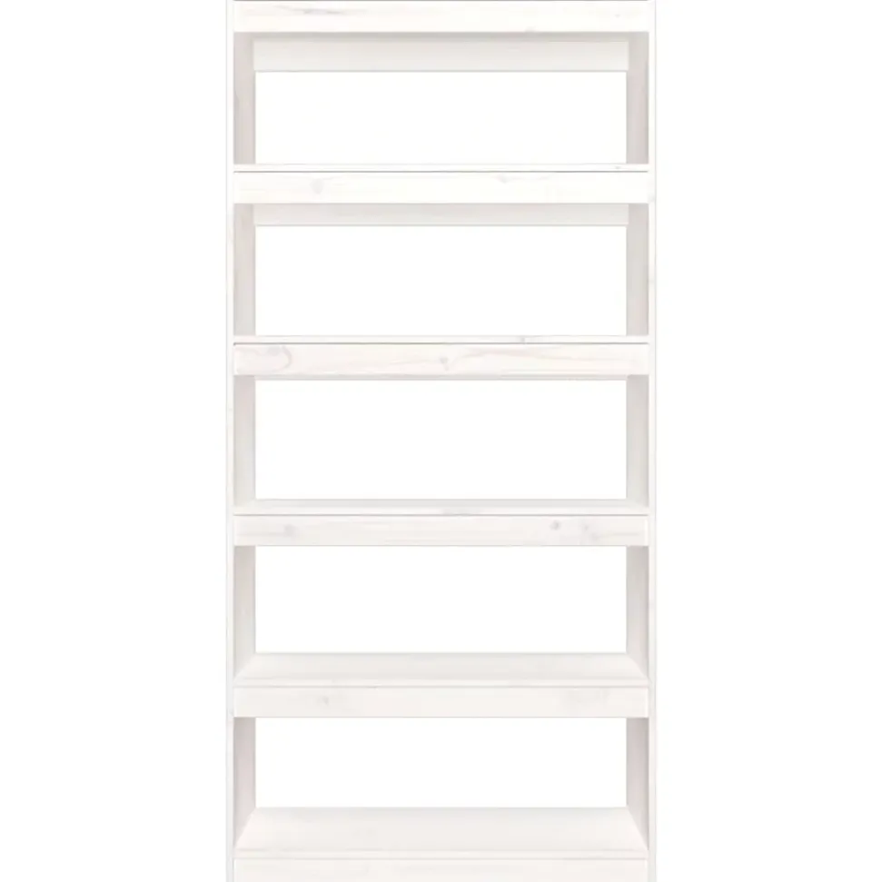 VidaXL Bibliothèque-Séparateur de pièce Blanc 80x30x167,4cm Pin solide