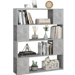 VidaXL Bibliothèque-Séparateur de pièce Gris béton 100x24x124 cm