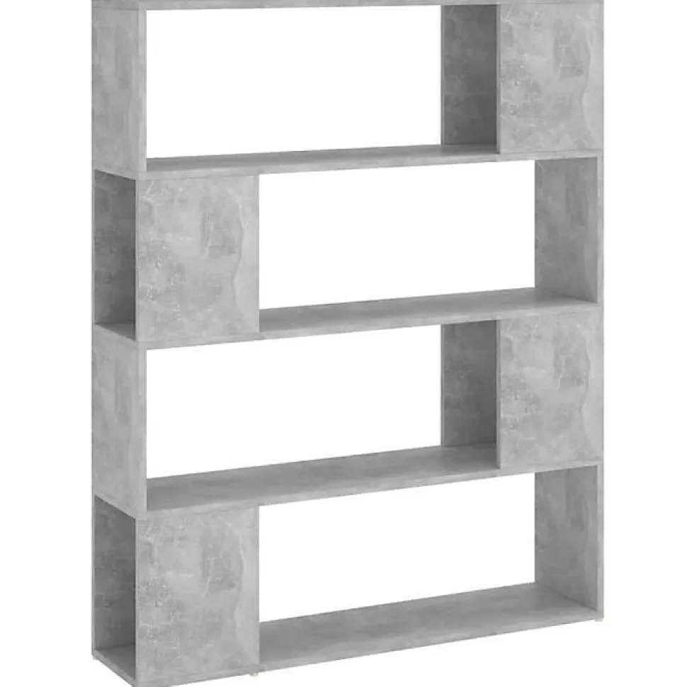 VidaXL Bibliothèque-Séparateur de pièce Gris béton 100x24x124 cm