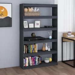 VidaXL Bibliothèque-Séparateur de pièce Gris 100x30x167,5cm Pin massif