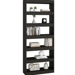 VidaXL Bibliothèque/Séparateur de pièce noir bois d'ingénierie 811728
