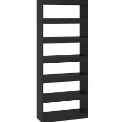 VidaXL Bibliothèque/Séparateur de pièce noir bois d'ingénierie 811728