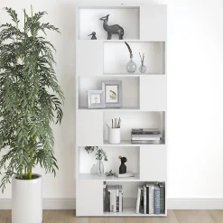 VidaXL Bibliothèque-Séparateur de pièce Blanc 80x24x186 cm Aggloméré