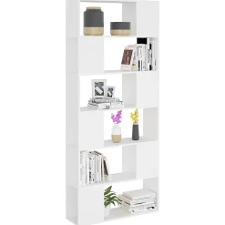 VidaXL Bibliothèque-Séparateur de pièce Blanc 80x24x186 cm Aggloméré