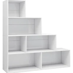 VidaXL Bibliothèque/Séparateur de pièce Blanc brillant 155x24x160 cm