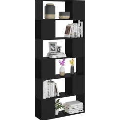 VidaXL Bibliothèque-Séparateur de pièce Noir 80x24x186 cm Aggloméré