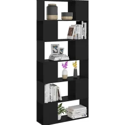 VidaXL Bibliothèque-Séparateur de pièce Noir 80x24x186 cm Aggloméré