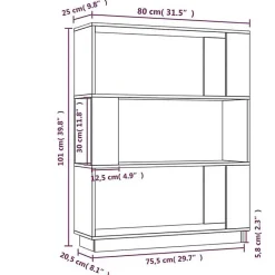 VidaXL Bibliothèque-Séparateur de pièce 80x25x101 cm Pin solide 814054