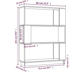 VidaXL Bibliothèque-Séparateur de pièce 80x25x101 cm Pin solide 814054