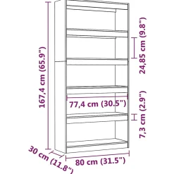 VidaXL Bibliothèque-Séparateur de pièce 80x30x167,4 cm Bois de pin