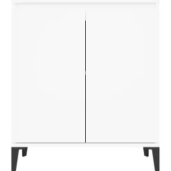 vidaXL Buffet, Armoire avec 2 Portes, Meuble de Rangement, Organisateur de Salle de Séjour Salon, Industriel, Blanc Bois 806076