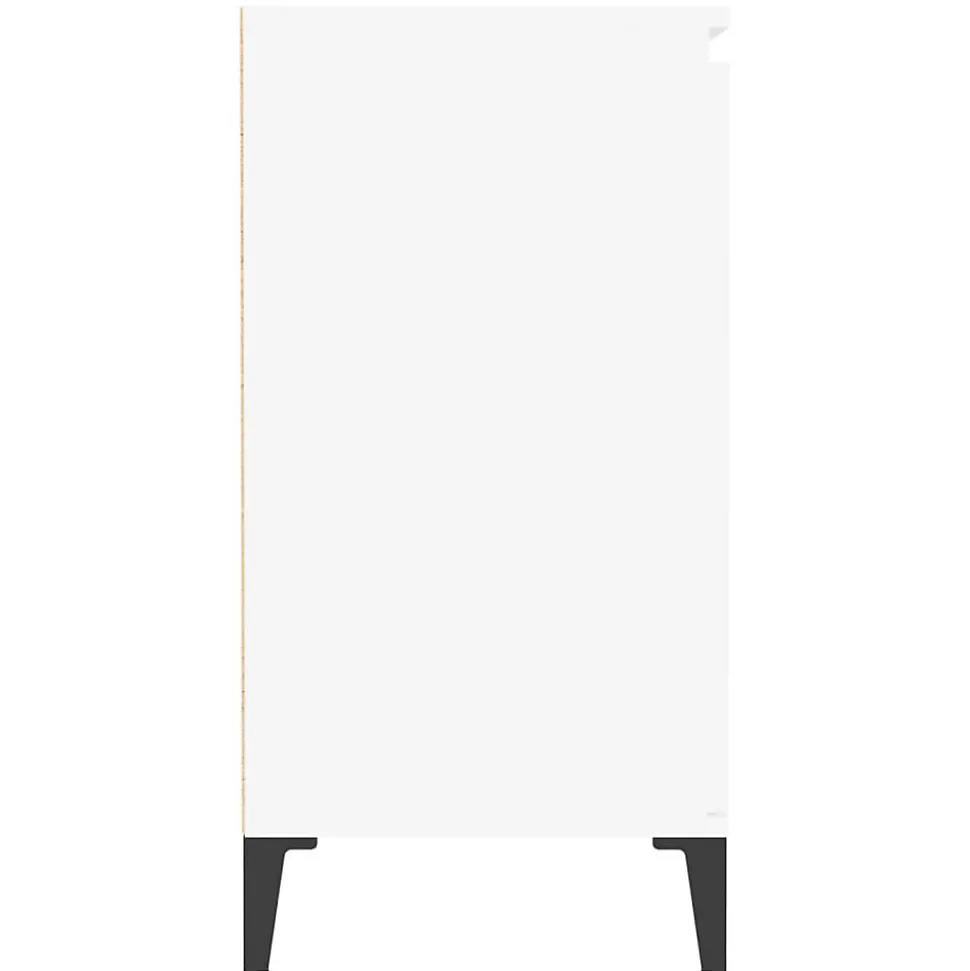 vidaXL Buffet, Armoire avec 2 Portes, Meuble de Rangement, Organisateur de Salle de Séjour Salon, Industriel, Blanc Bois 806076