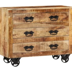 vidaXL Buffet avec 3 tiroirs 80x30x65 cm bois de manguier brut massif 351690