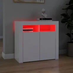 vidaXL Buffet avec Lumières LED, Meuble de Rangement, Armoire de Rangement, Organisateur de Salon Salle de Séjour Intérieur, 80432