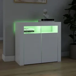 vidaXL Buffet avec Lumières LED, Meuble de Rangement, Armoire de Rangement, Organisateur de Salon Salle de Séjour Intérieur, 80432