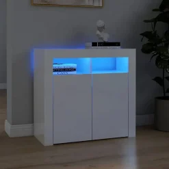 vidaXL Buffet avec Lumières LED, Meuble de Rangement, Armoire de Rangement, Organisateur de Salon Salle de Séjour Intérieur, 80433
