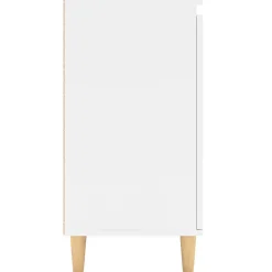 vidaXL Buffet avec pieds en bois massif Blanc 60x35x70 cm Aggloméré