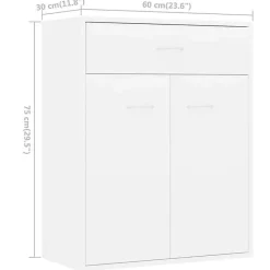 vidaXL Buffet Blanc 60 x 30 x 75 cm Aggloméré
