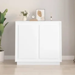 vidaXL Buffet blanc 80x34x75 cm bois d'ingénierie 819884