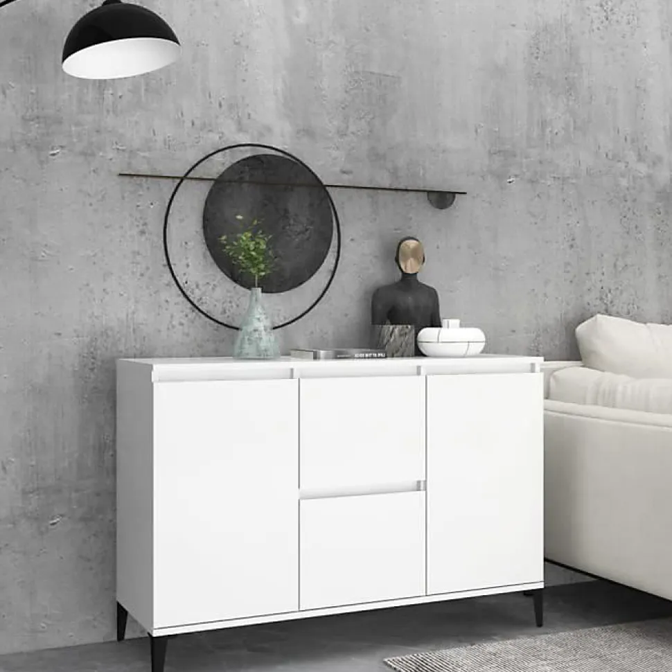 vidaXL Buffet blanc 104x35x70 cm bois d'ingénierie 806112
