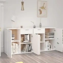 vidaXL Buffet Blanc 160x36x75 cm Aggloméré