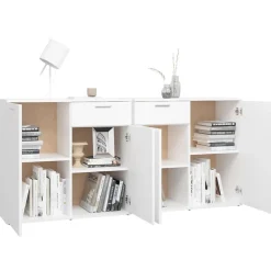 vidaXL Buffet Blanc 160x36x75 cm Aggloméré