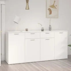 vidaXL Buffet Blanc 160x36x75 cm Aggloméré