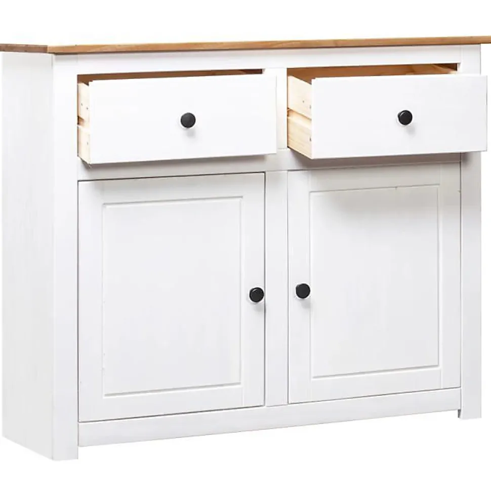 vidaXL Buffet Blanc 93x40x80 cm Pin Gamme Panama 282699