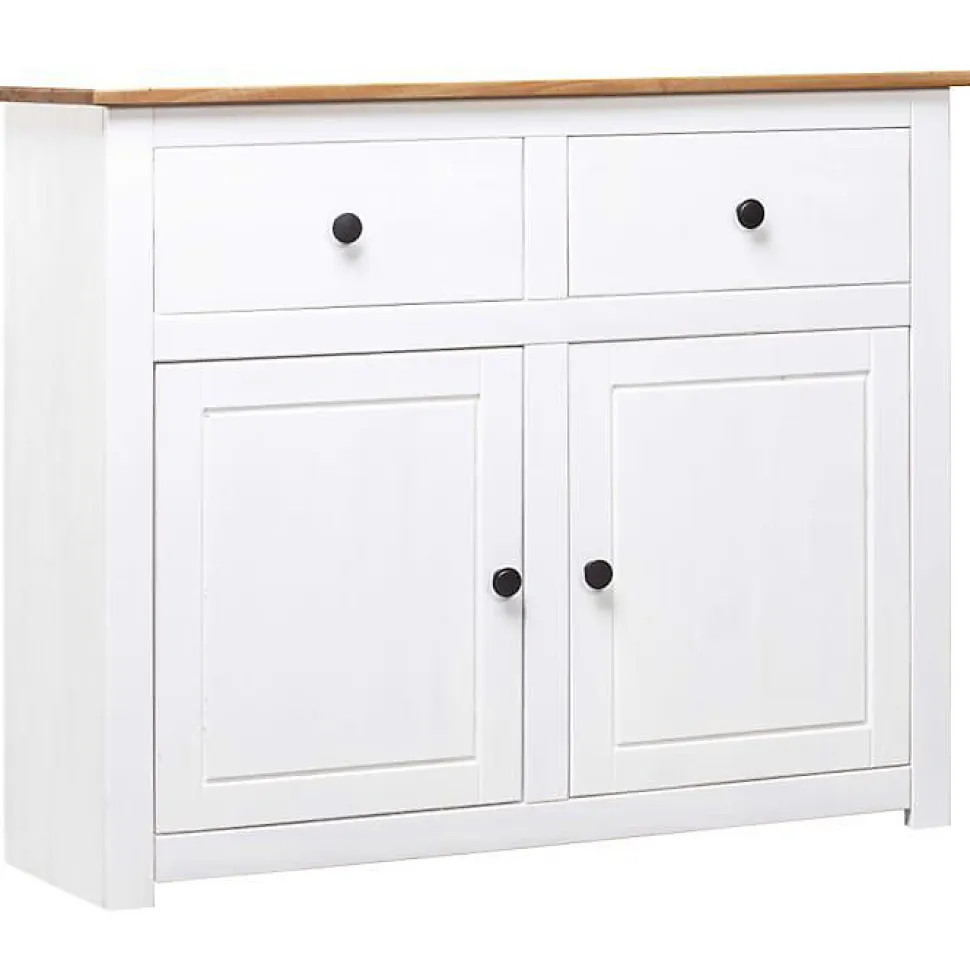 vidaXL Buffet Blanc 93x40x80 cm Pin Gamme Panama 282699