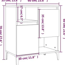 vidaXL Buffet Blanc 60x35x70 cm Bois d'ingénierie 821148