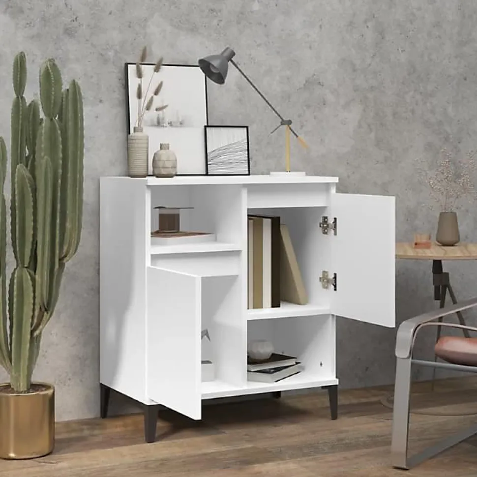 vidaXL Buffet Blanc 60x35x70 cm Bois d'ingénierie 821148