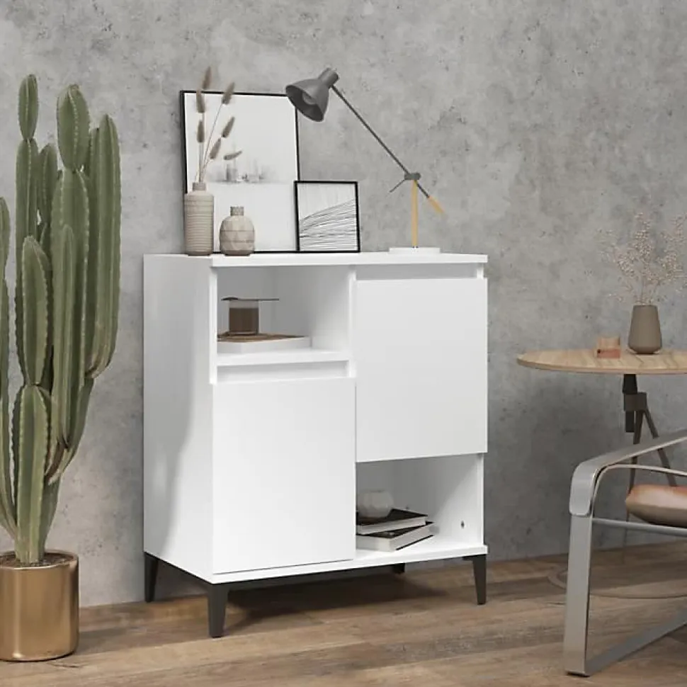 vidaXL Buffet Blanc 60x35x70 cm Bois d'ingénierie 821148