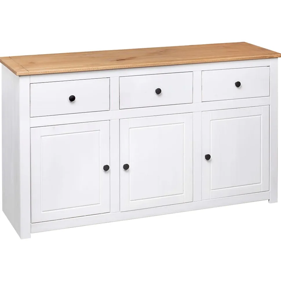 vidaXL Buffet Blanc 135x40x80 cm Pin solide Gamme Panama 282705