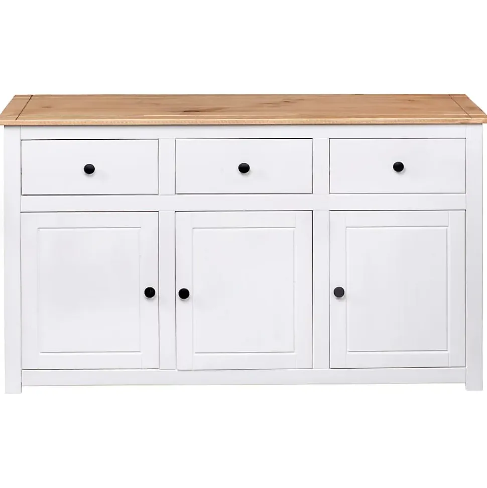 vidaXL Buffet Blanc 135x40x80 cm Pin solide Gamme Panama 282705