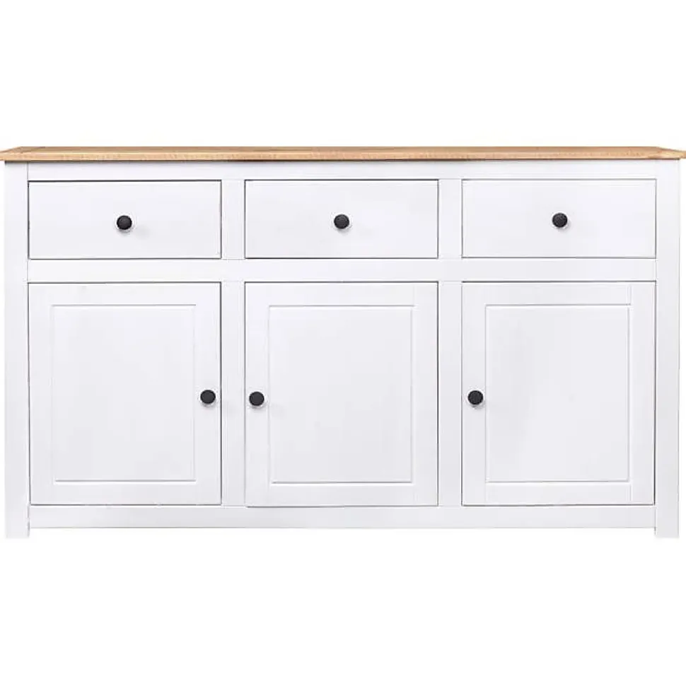 vidaXL Buffet Blanc 135x40x80 cm Pin solide Gamme Panama 282705