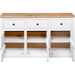 vidaXL Buffet Blanc 135x40x80 cm Pin solide Gamme Panama 282705