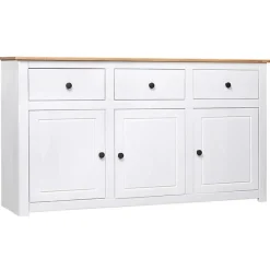 vidaXL Buffet Blanc 135x40x80 cm Pin solide Gamme Panama 282705