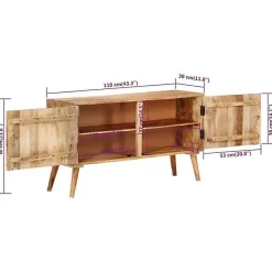 vidaXL Buffet Bois de manguier massif 110x30x60 cm