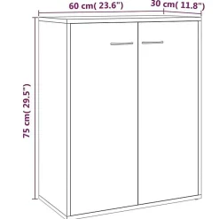 vidaXL Buffet Chêne fumé 60x30x75 cm Bois d'ingénierie815378