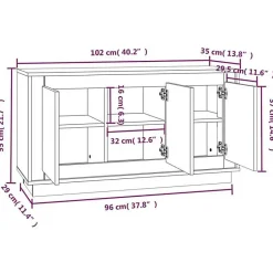 vidaXL Buffet chêne sonoma 102x35x55 cm bois d'ingénierie 831888