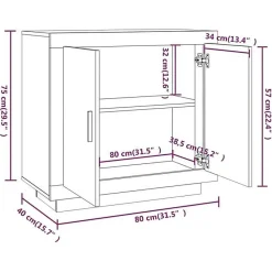 vidaXL Buffet Chêne sonoma 80x40x75 cm Bois d'ingénierie 811820