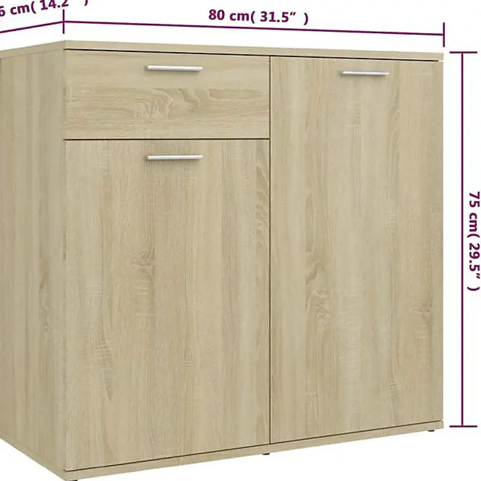 vidaXL Buffet Chêne sonoma 160x36x75 cm Bois d'ingénierie 3074930