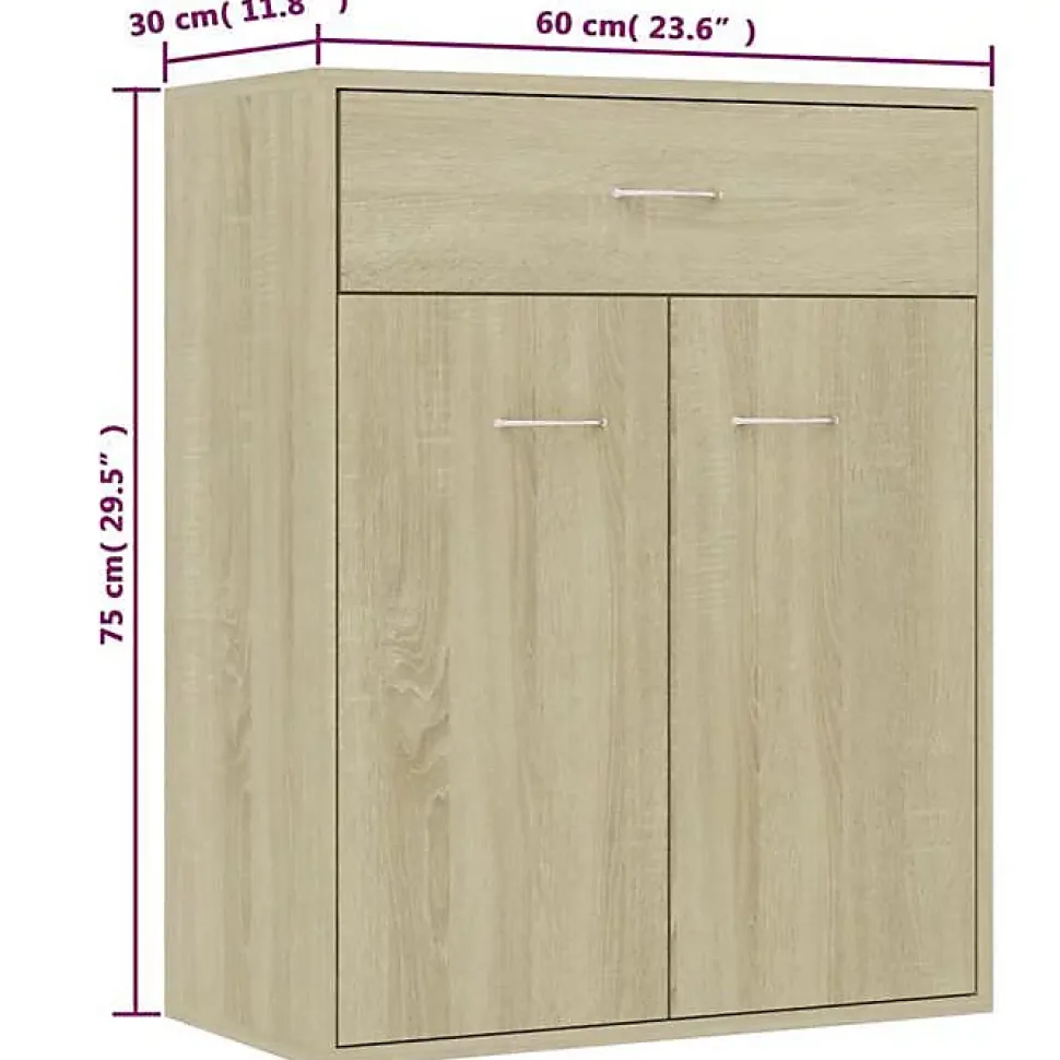 vidaXL Buffet Chêne sonoma 60x30x75 cm Bois d'ingénierie 800714