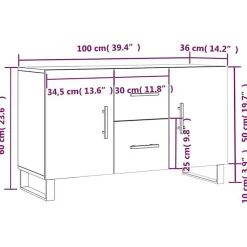 vidaXL Buffet chêne sonoma 100x36x60 cm bois d'ingénierie 828199