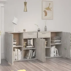vidaXL Buffet Gris béton 160x36x75 cm Bois d'ingénierie 3074931