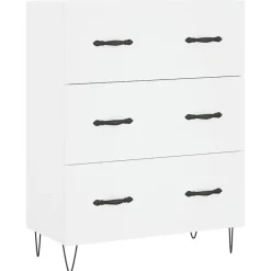 vidaXL Buffet haut Blanc 69,5x34x180 cm Bois d'ingénierie 3198081