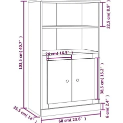 vidaXL Buffet haut chêne sonoma 60x35,5x103,5 cm bois d'ingénierie 816315