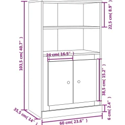 vidaXL Buffet haut chêne sonoma 60x35,5x103,5 cm bois d'ingénierie 816315