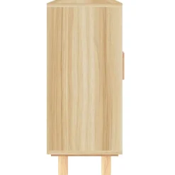 vidaXL Buffet Marron 60x30x70 cm Bois de pin massif et rotin naturel 345632