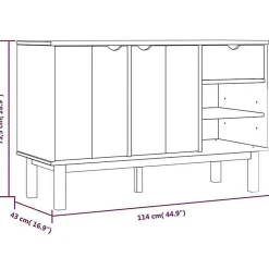 vidaXL Buffet OTTA 114x43x73,5 cm Bois massif de pin 351300